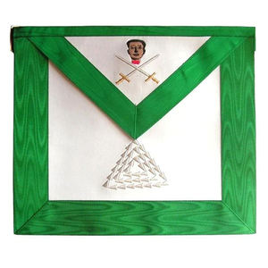 Delantal Masónico Bordado a Mano para Gran Maestro de la Logia Azul, con Cadena y Reverso Morado - Product Image 2