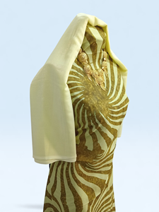 Olive Green Eco-Friendly Slub German for Dirac Full Set with Ivory <b>Shawl</b> | Luxury <b>Wedding</b> Traditional Dress for Girls & Women - Product Image 2