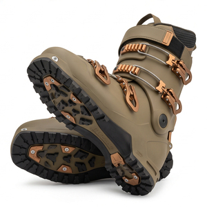 MALUZA INDUSTRIES Chaussures de ski alpin personnalisées pour hommes, semelle intérieure en velours chaud, base en caoutchouc antidérapante, fermeture à boucle, cheville haute - Product Image 3