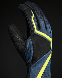 Gants de course pour homme noirs et jaunes à doigts entiers, avec protection de paume en fibre aramide ignifuge, légers, imperméables et antidérapants - Product Image 4