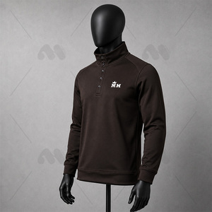 Unisex Winter <b>Quarter</b> <b>Zip</b> Pullover Sweatshirt top quality Button-up collar <b>Sweaters</b> Streetwear solid Breathable High Quality - Product Image 2