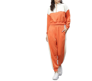 Nueva Llegada al por Mayor: Conjunto Deportivo Color Block con Top de Manga Larga y Cremallera Media y Pantalones hasta el Tobillo, Traje de Gimnasio, Bajo MOQ, Servicios OEM - Product Image 3