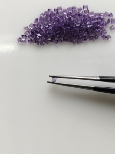 Ametyste africaine naturelle, taille carrée étagée de 1,5 mm, violet, meilleure qualité, pierres précieuses en vrac pour la fabrication de bijoux - Product Image 2