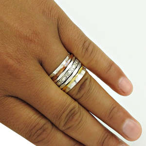 Artisan 925 Solid Sterling Silver Jewelry Wide Band <b>Ring</b> Handmade Unisex Design Bohemian <b>Ring</b> Available At Wholesale Price - Product Image 2