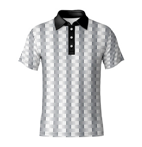 Polo de Golf para Hombre con Diseño de Rayas, Tejido Transpirable que Absorbe la Humedad, Manga Corta, Polo de Alto Rendimiento para Golf y Ropa Deportiva - Product Image 1