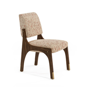 Midcentury Modern Upholstered <b>Dining</b> <b>Chair</b> With Wooden Frame And Fabric Seat For Home Furniture - Product Image 1
