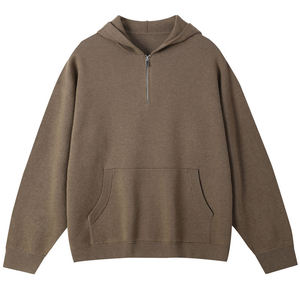 Pull-over sportif unisexe en gros d'usine 14GG, sweats à capuche tricotés personnalisés pour hommes - Product Image 4