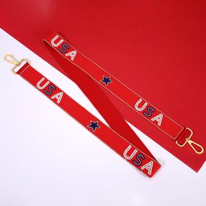 Sangle de sac à main style guitare, brodée de perles de rocaille, fabriquée à la main en usine, avec sélection de slogans d'équipes universitaires, pour accentuer le style - Product Image 5