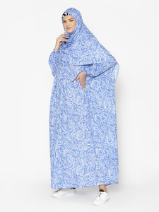 Offre Spéciale : Ensemble Abaya Traditionnel Musulman 3 Pièces à Imprimé Floral et Appliqués – Vente en Gros de Jalabiyas Légères - Product Image 4
