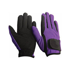 Purple and Microfiber Riding Gloves for <b>Equestrian</b> Use - Product Image 1