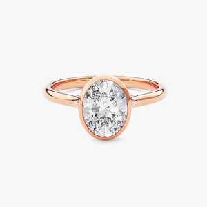 Anillo de Boda de Plata de Ley 925 con Baño de Rodio Dorado, Diseño Sencillo, Corte Ovalado, VVS1 GRA, Moissanita, para Mujer - Product Image 4