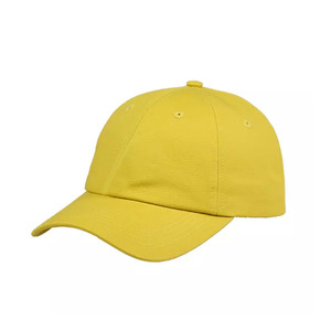 Yellow 6-Panel Baseball Cap Cotton Unisex Adjustable Fitted Casual Solid Color <b>Hat</b> for Adults Spring <b>Summer</b> - Product Image 2