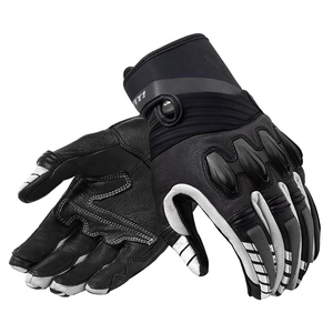 Black Personalized Full Hand <b>Touchscreen</b> Leather <b>Gloves</b> Non-Slip Motorcycle Leather Shock Riding <b>Gloves</b> - Product Image 2