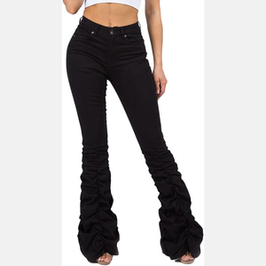 High Quality 2026 New Style Women Ripped Jeans Denim Stretch Slim Fit Flared Trousers High Waist Plus Size Women's OEM - Product Image 5