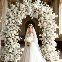 Guirlande de fleurs artificielles réaliste en soie rose pour arche de mariage, faite à la main, pour décoration de scène de fiançailles