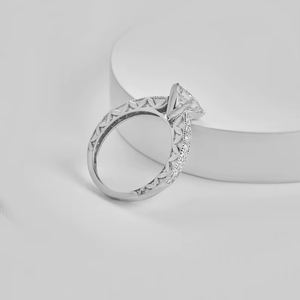 Anillo de Diamantes con Corte Princesa CONCEPTION, Plata 925 Original, Engaste de Canal, Joyería de Regalo para Cumpleaños, para Mujeres - Product Image 3