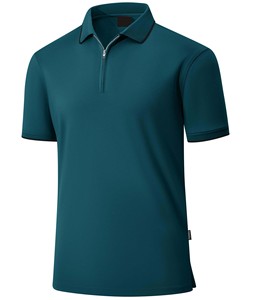 Polo de Manga Corta para Hombre con Cierre, 220 GSM, Tela de Algodón Transpirable, Resistente y que Absorbe la Humedad, Talla Personalizada, OEM, MOQ Bajo - Product Image 2