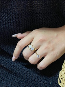 1.40ct Lab Grown Diamond Toi Et Moi <b>Ring</b> Round and Pear <b>Two</b> <b>Stone</b> <b>Ring</b> 14K Gold Minimalist Engagement <b>Ring</b> Fine Jewelry - Product Image 5