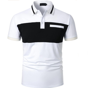 Nuevas Camisas de Manga Corta para Hombre, Casuales, de Lona Sólida, Estilo Golf, con Cuello en Contraste, de Algodón - Product Image 1