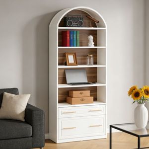 Étagère haute au design français moderne pour la maison et l'hôtel, en rotin et panneaux de bois, meuble de salon pour supermarché - Product Image 5