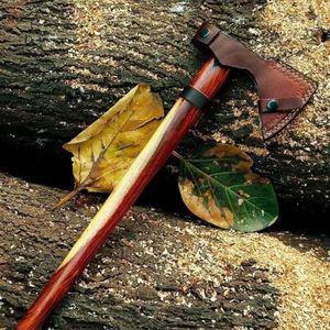 Hache en acier forgé artisanale sur mesure, hache de camping en plein air, manche en bois, outil de découpe, équipement de bushcraft, vente en gros en usine - Product Image 2