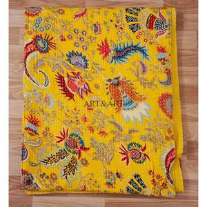 Mayorista de Colchas Kantha de Algodón Vintage Indias, Mantas Estampadas Multicolores, Mantas Kantha Hechas a Mano para Decoración del Hogar - Product Image 6