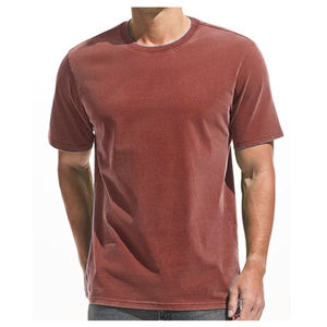 Camiseta de Hombre de Seda/Algodón, Corte Regular, Estilo Urbano, Lisa, Personalizable con Logotipo, Tejido Grueso de 220g, Manga Corta, Informal, Negra - Product Image 2