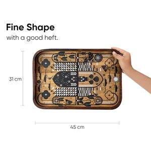 Large Wooden Rectangular Serving <b>Tray</b> For Serving Folk Floral for Home and <b>Kitchen</b> and Dinning Purpose Usage Available for Sell - Product Image 2