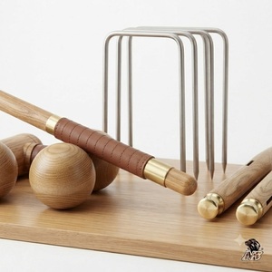 Ensemble complet de jeu de croquet pour jardin, équipement de loisirs de plein air, accessoires en bois de qualité supérieure, collection de divertissement familial - Product Image 6