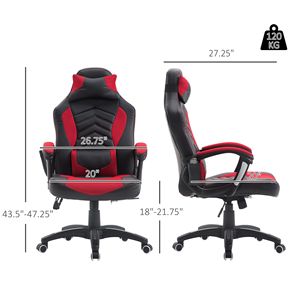 Sedia da Ufficio Direzionale Rossa/Nera con Schienale Alto, Supporto Lombare, Reclinabile e Telaio in Alluminio - Product Image 3