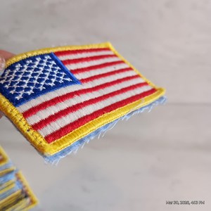 Patchs thermocollants de haute qualité avec drapeau américain, rectangulaires, brodés, en tissu toile avec PVC pour la décoration de vêtements - Product Image 5