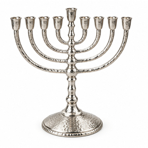 Menorá tradicional de 9 ramas, chapada en oro, de metal, portavelas judío, candelabro de mesa para decoración de Hanukkah y Judaica - Product Image 3