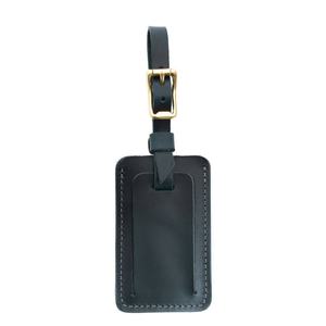 Étiquette de bagage en cuir véritable rouge et noir de luxe, personnalisable avec logo, couleur et nom imprimés en relief, style tendance, vente en gros - Product Image 4