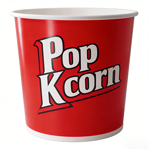 Cubo de Papel Desechable para Palomitas de Maíz de Grado Alimenticio 32oz/36oz, Materiales Reciclados de Alta Calidad, Colores Personalizables, Impresión de Logotipo, 50000 unidades - Product Image 3