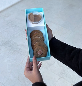 Caja Ecológica Personalizada para <span class=keywords><strong>Churros</strong></span>, Fritters, Salsas, Bento, Sushi, Pasteles, Brownies, Galletas, con Insertos para Vasos - Product Image 3