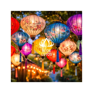 Farol de Seda de Bambú Hecho a Mano de Calidad Premium para Decoración de Festivales y Restaurantes, Diseño Vietnamita Elegante - Product Image 1