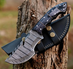 Couteau de chasse artisanal en acier Damas, couteau Tracker à lame fixe, couteau de camping extérieur, fabricant OEM - Product Image 4