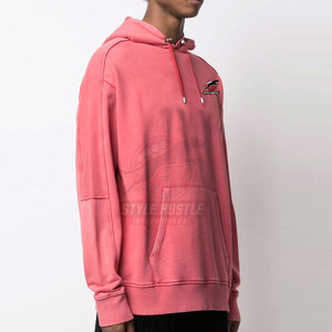 Sudaderas con capucha de alta calidad para hombre, estilo urbano, al por mayor, básicas, con lavado ácido, extragrandes, transpirables. - Product Image 3