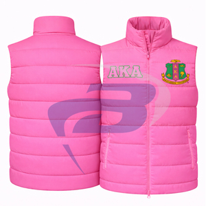 Alpha |   Kapa |   Gilet matelassé de qualité supérieure Alpha AKA Sorority, veste rembourrée de style universitaire, gilet isolant pour femmes - Product Image 3