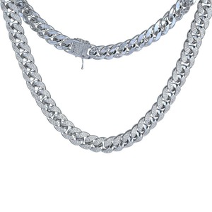 Collar ICEQ de Plata 925 con Moissanita, Estilo Cubano, Chapado en Rodio, Corte Brillante, Joyería de Lujo, Estilo Hip Hop, Unisex - Product Image 1