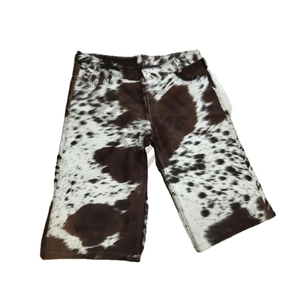 Mejor Precio al por Mayor, Diseño Personalizado, Pantalones Cortos de Cuero Vacuno para Hombre, Diseño con su Propio Logotipo, Material Sólido, Pantalones Cortos de Cuero con Pelo de Vaca para Hombre - Product Image 1