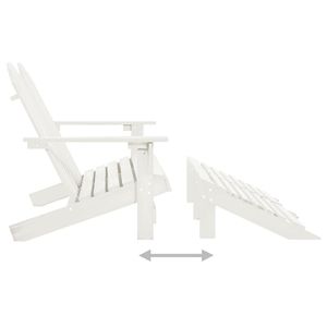 Sedia Adirondack a 2 posti e mobili da giardino in legno di abete in stile bianco - Product Image 5