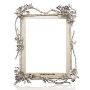 Modern Classic Aluminum Metal Glossy <b>Gold</b> Finish Decorative Photo <b>Frame</b> Resin Gemstones Portable Feature - Product Image 2