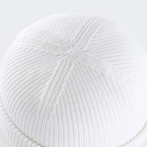 Bonnet en tricot blanc de qualité supérieure avec logo personnalisé, chaud, doux, extensible, à revers, unisexe, décontracté, pour l'extérieur - Product Image 6