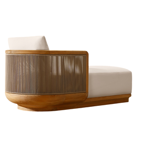 Chaise longue de luxe en teck pour l'extérieur, design en corde tressée, chaise longue moderne pour piscine, hôtel, jardin, mobilier haut de gamme - Product Image 3