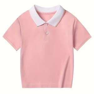 Colección 2026 de blusas tipo polo de punto ajustadas para niñas, de manga corta, venta directa de fabricante, desde Bangladesh - Product Image 1