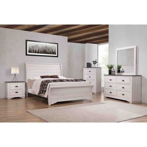 Comodino Contemporaneo Rustico in Legno Grigio Gesso con Quattro Cassetti, 1 Pezzo, Mobili Contemporanei - Product Image 2