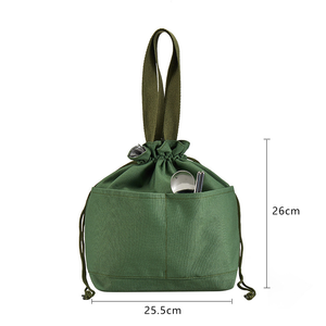 Bolsa de almuerzo con cordón, bolsa de almuerzo portátil, bolsa de almuerzo de lona con revestimiento de aluminio - Product Image 3