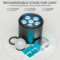Projecteur U`King 6x8W RGBWA+UV IP65 étanche, alimenté par batterie, avec télécommande Wi-Fi et contrôle DMX, rechargeable pour scène