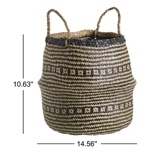 ตะกร้าหญ้าทะเลลายผสมผสาน ตะกร้าเก็บของทำมือ ขายส่ง เป็นมิตรกับสิ่งแวดล้อม ผลิตในเวียดนาม - Product Image 2